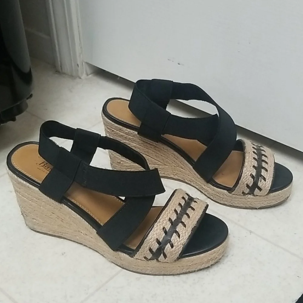 Woven espadrille wedges